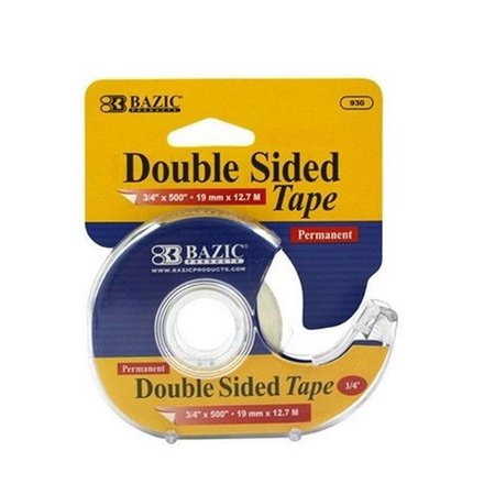 BAZIC PRODUCTS Bazic 930   3/4" X 500" Double Sided Permanent Tape w/ Dispenser  Case OF 24 930